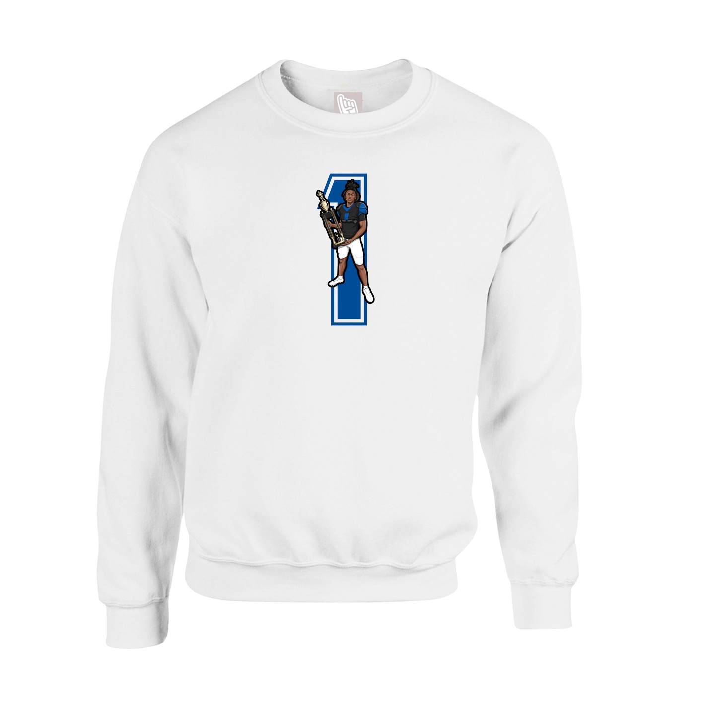 Fleece Crew — Number in White
