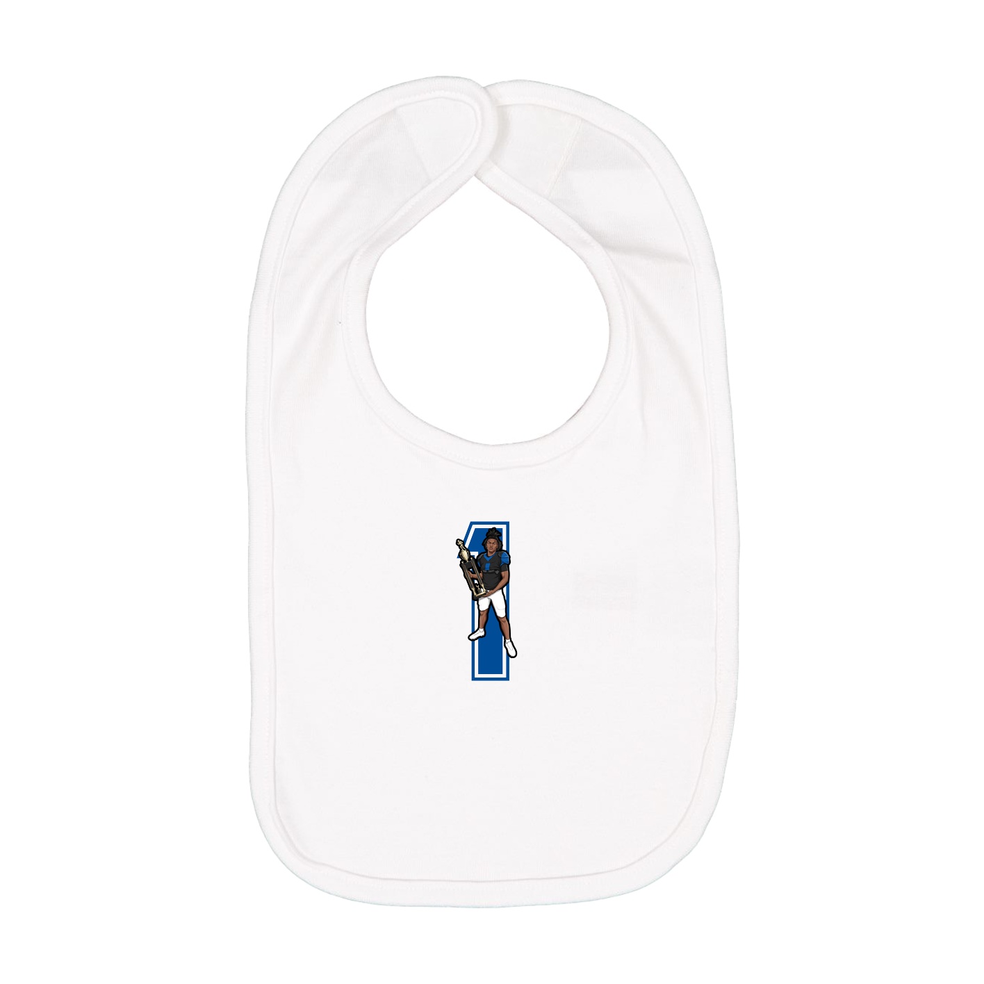 Infant Bib — Number in White