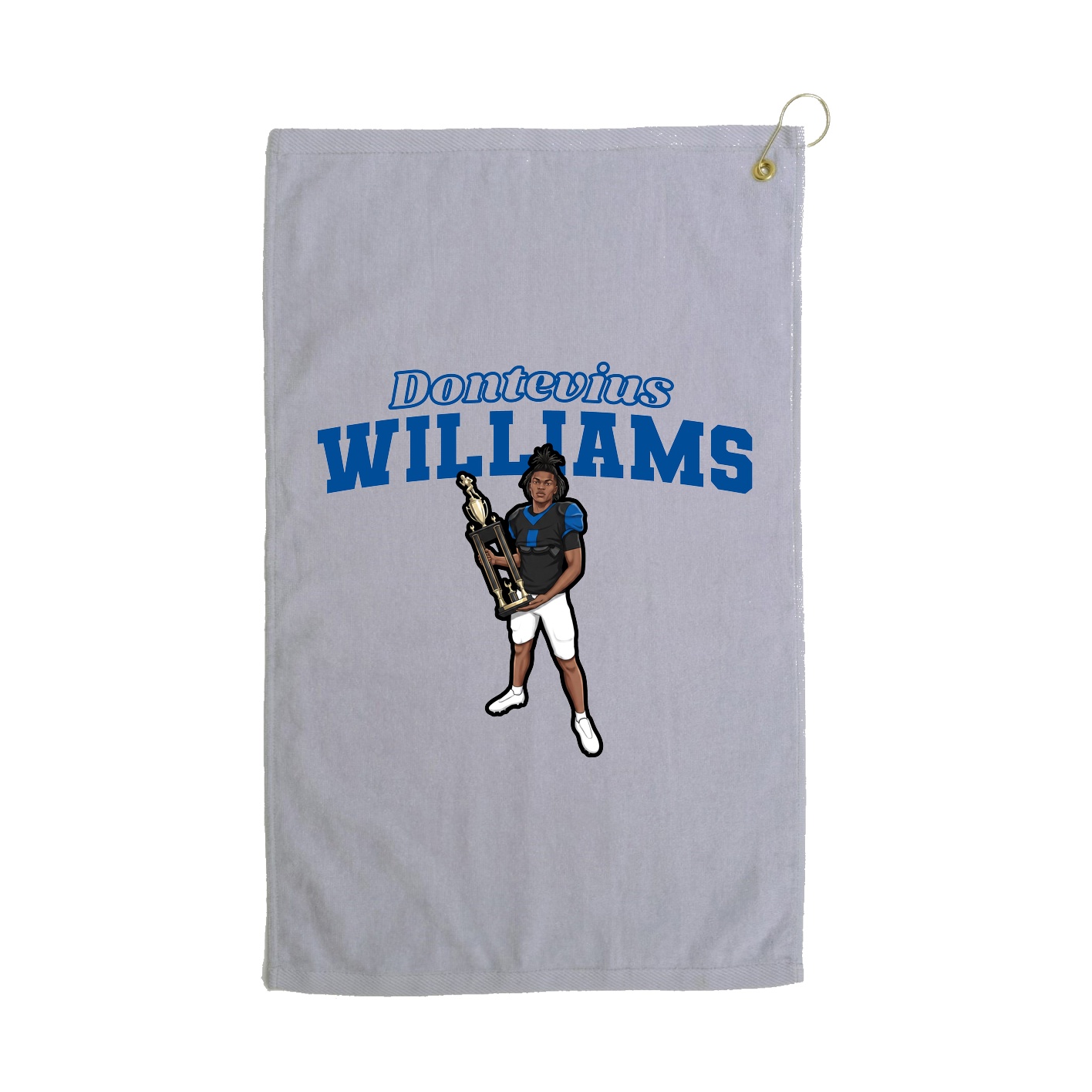 Golf Towel — Name Arch in Grey