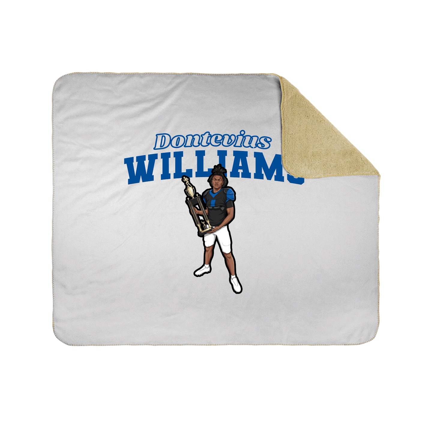 Throw Blanket — Name Arch in White