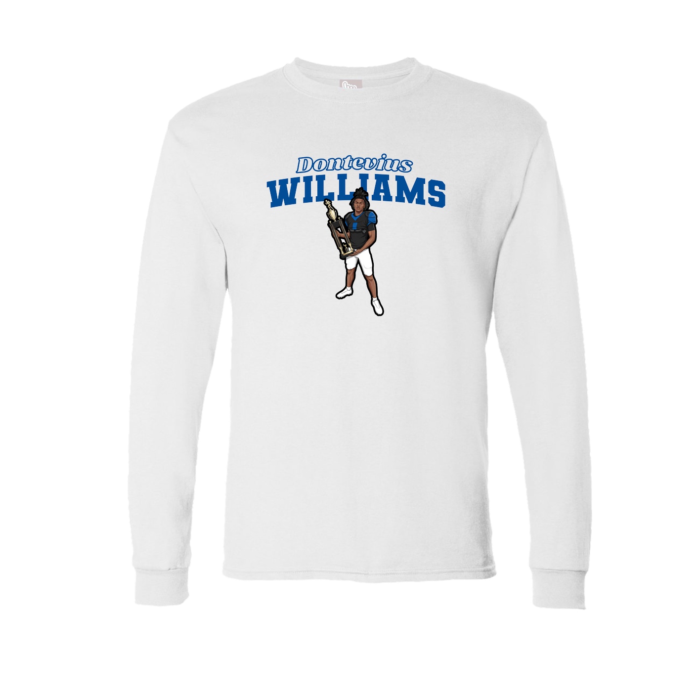 Long Sleeve Tee — Name Arch in White