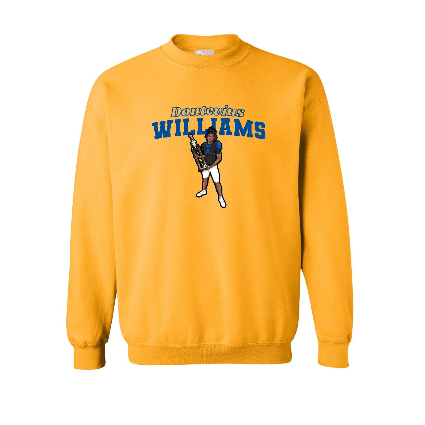 Fleece Crew — Name Arch in Gold