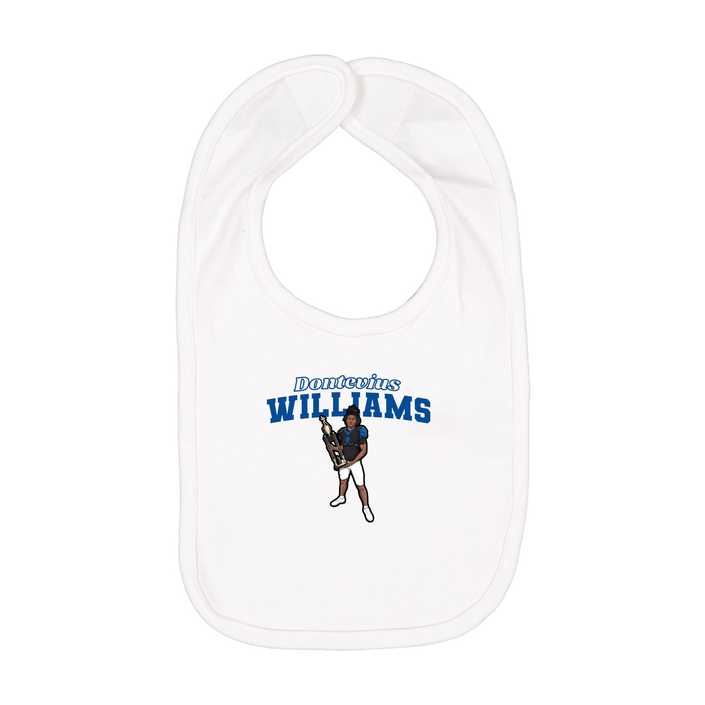 Infant Bib — Name Arch in White