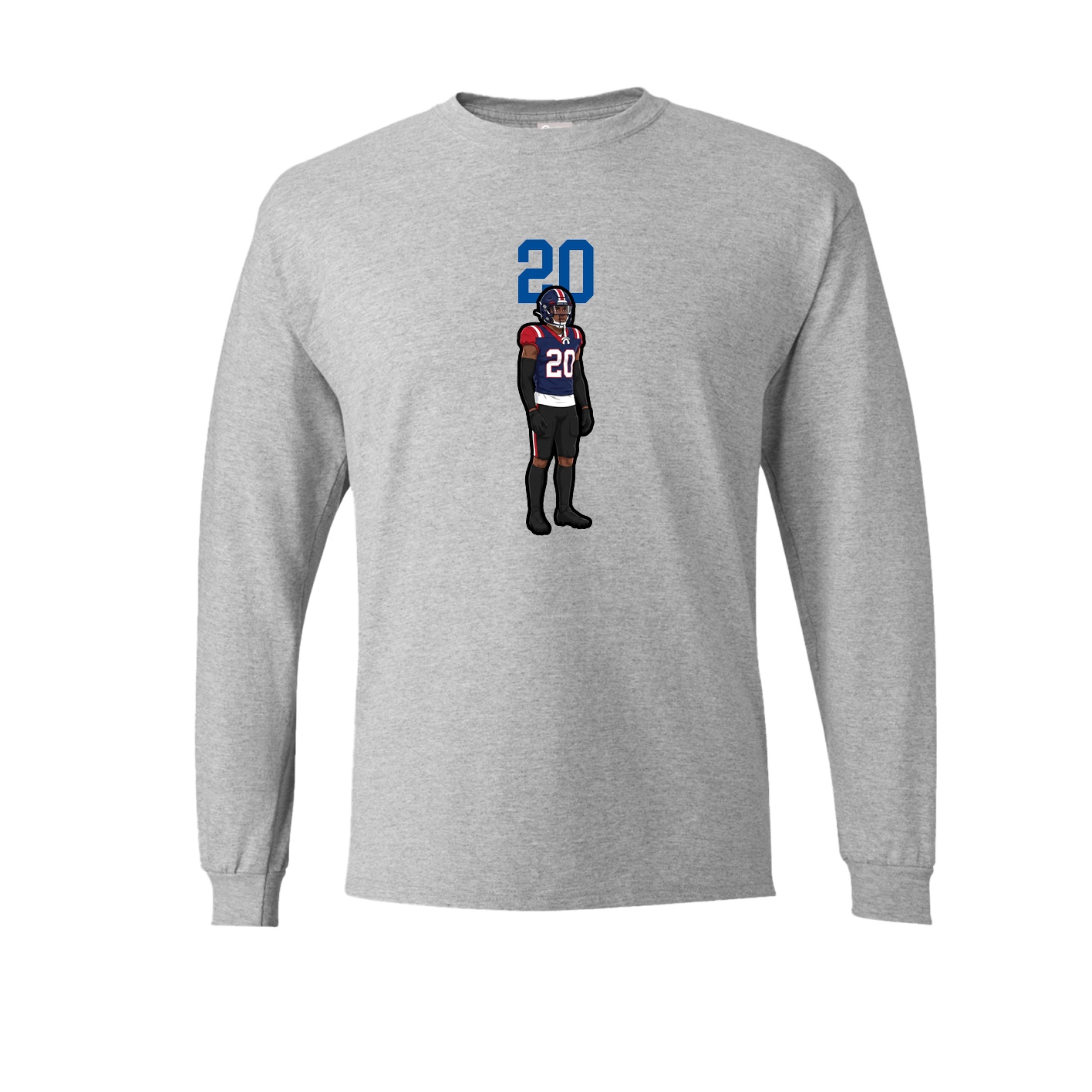 Long Sleeve Tee — Number Top in Grey