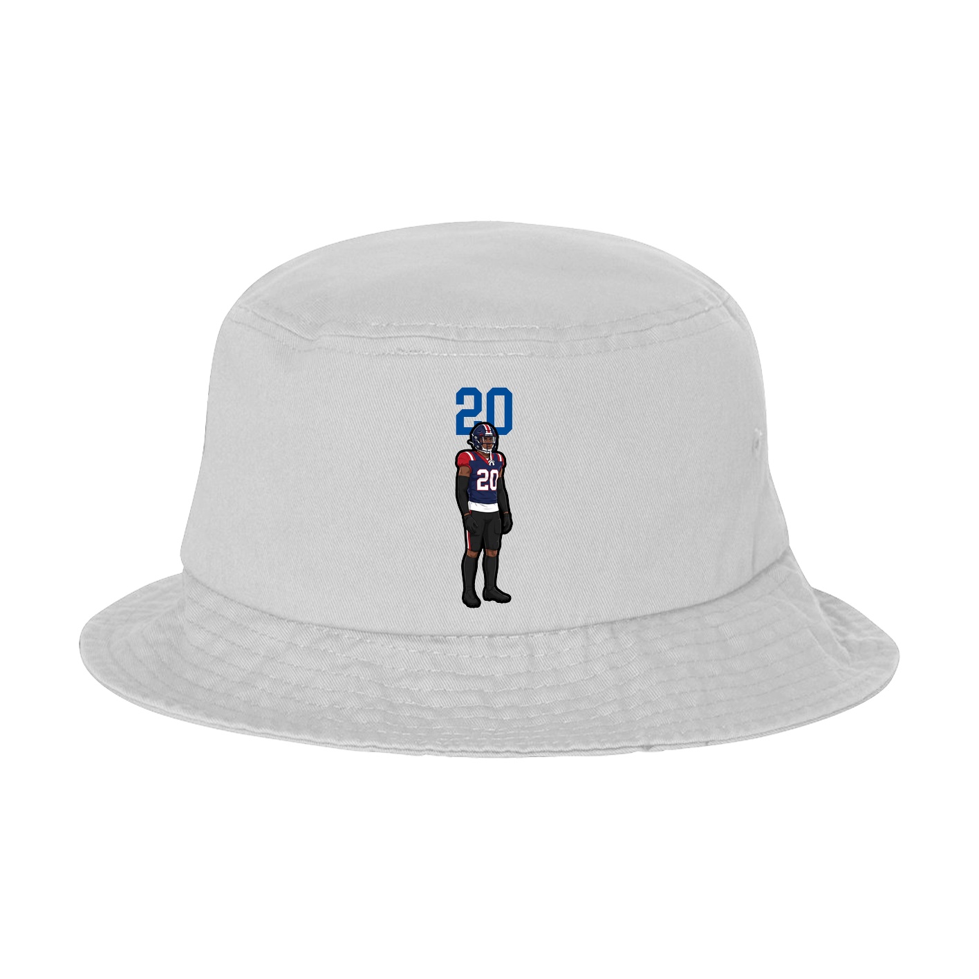 Bucket Cap — Number Top in White
