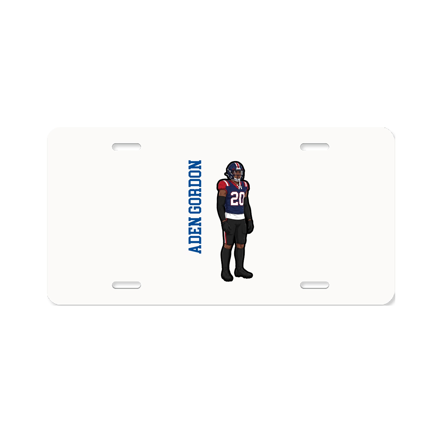 License Plate — Name Vertical in Classic