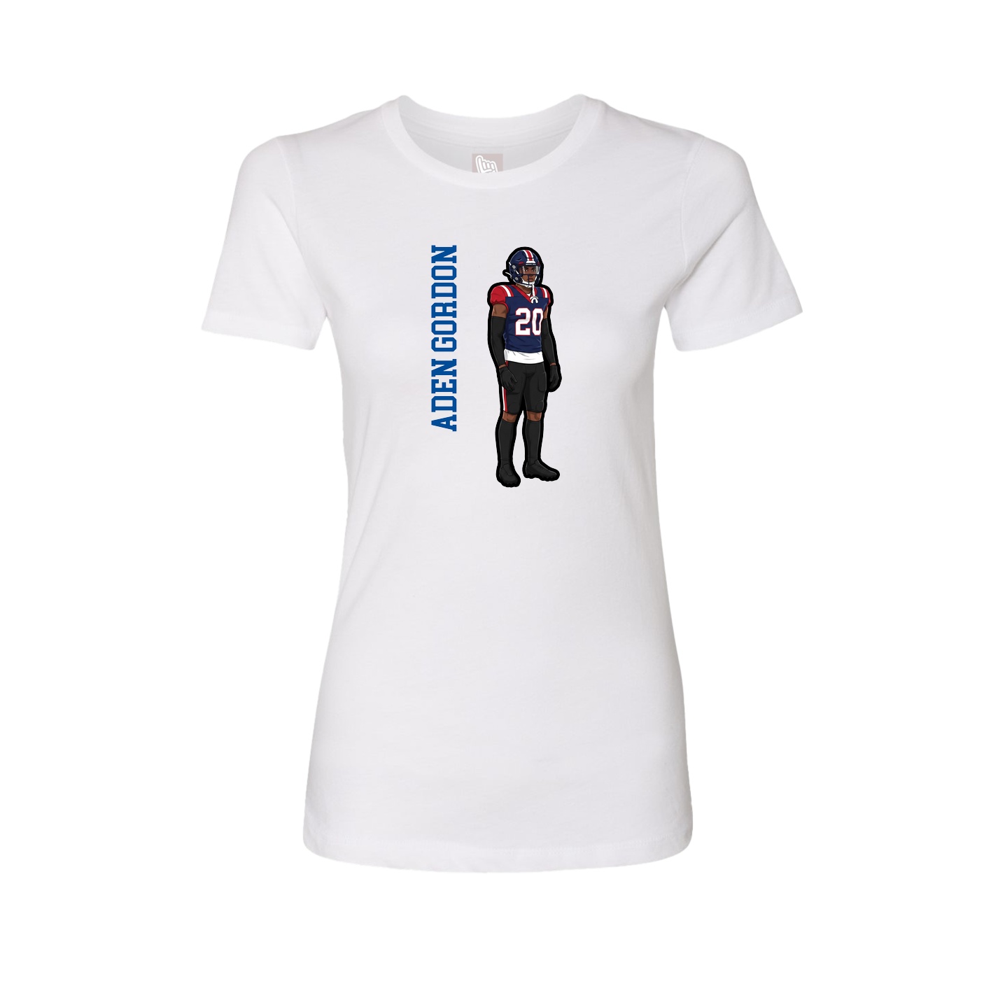 Womens Tee — Name Vertical in White