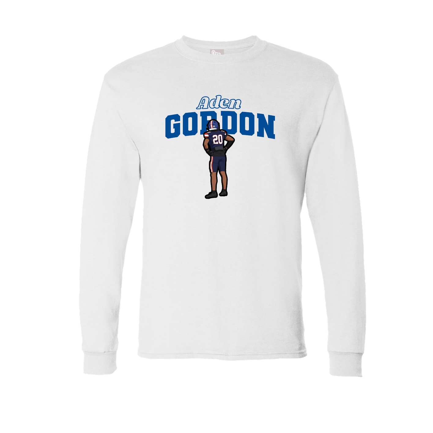 Long Sleeve Tee — Name Arch in White