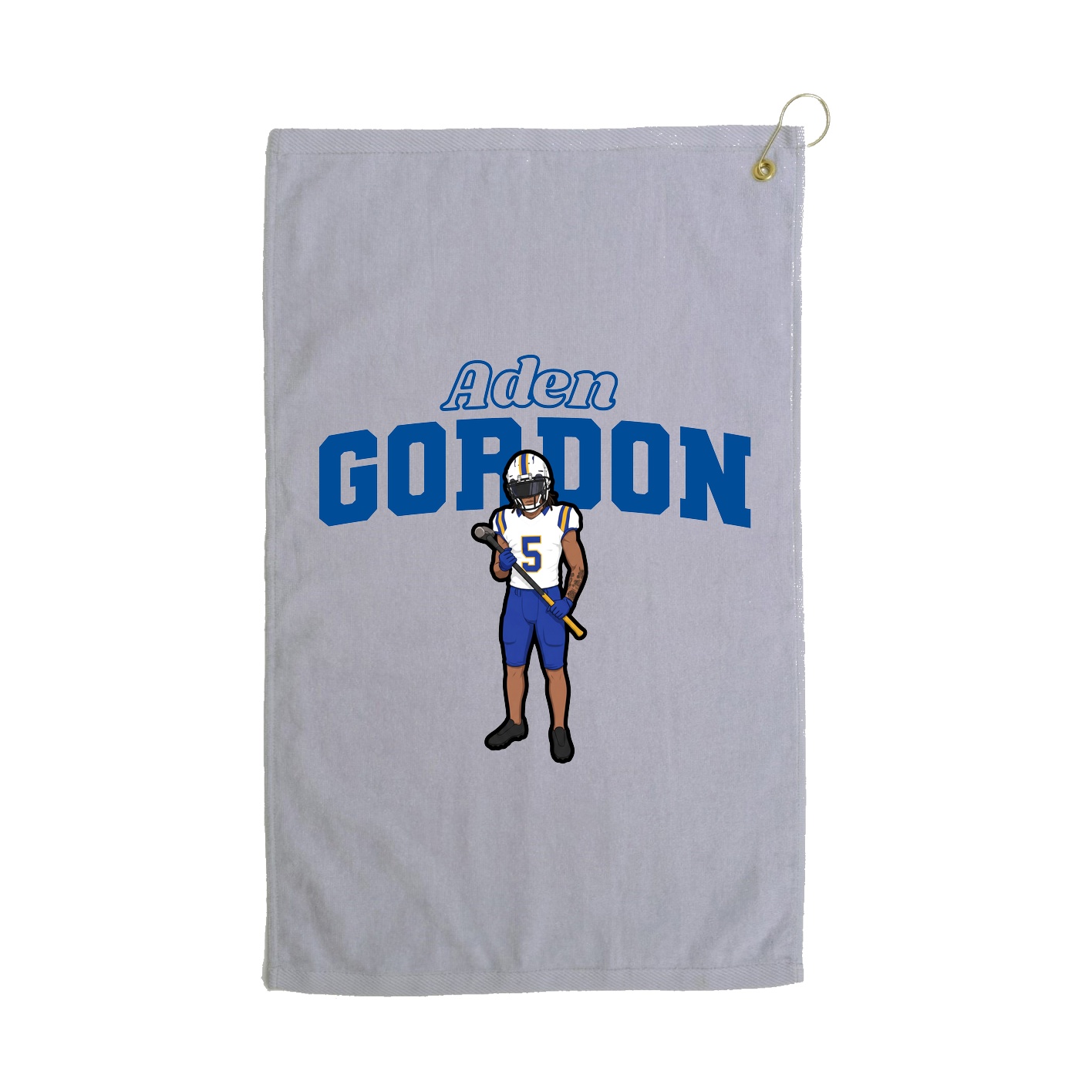 Golf Towel — Name Arch in Grey
