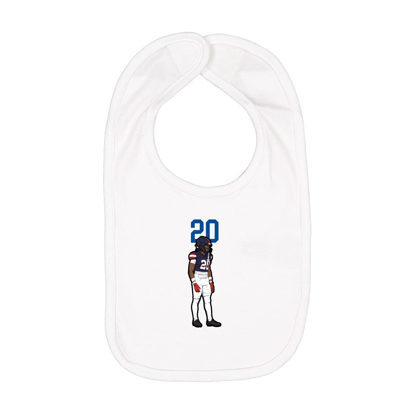 Infant Bib — Number Top in White