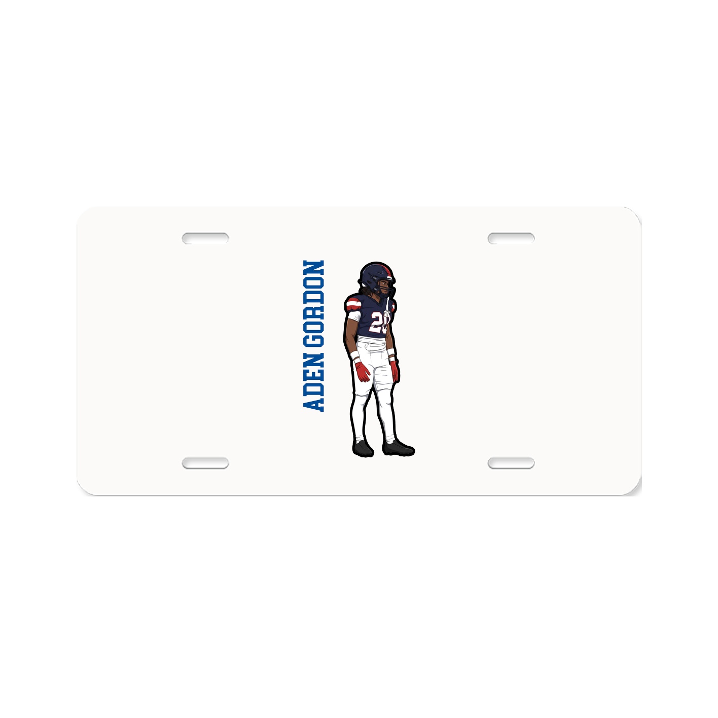 License Plate — Name Vertical in Classic