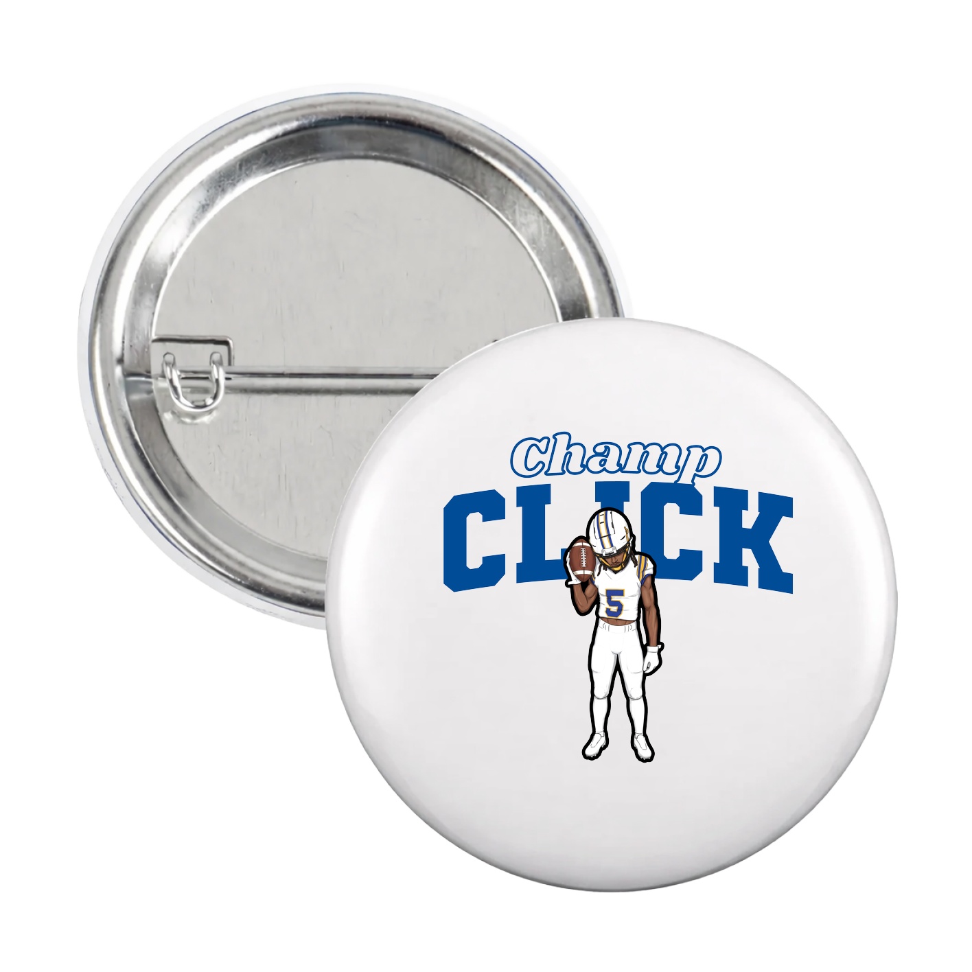 Game Day Button — Name Arch in White