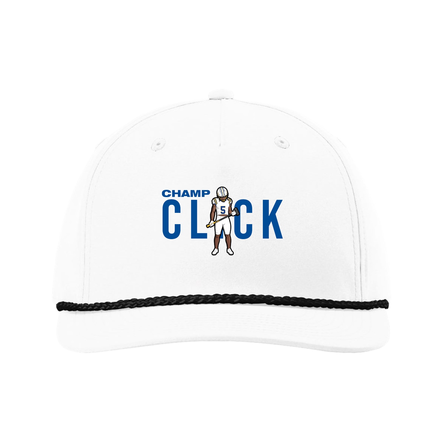 Five-Panel Classic Rope Cap — Player Name in White