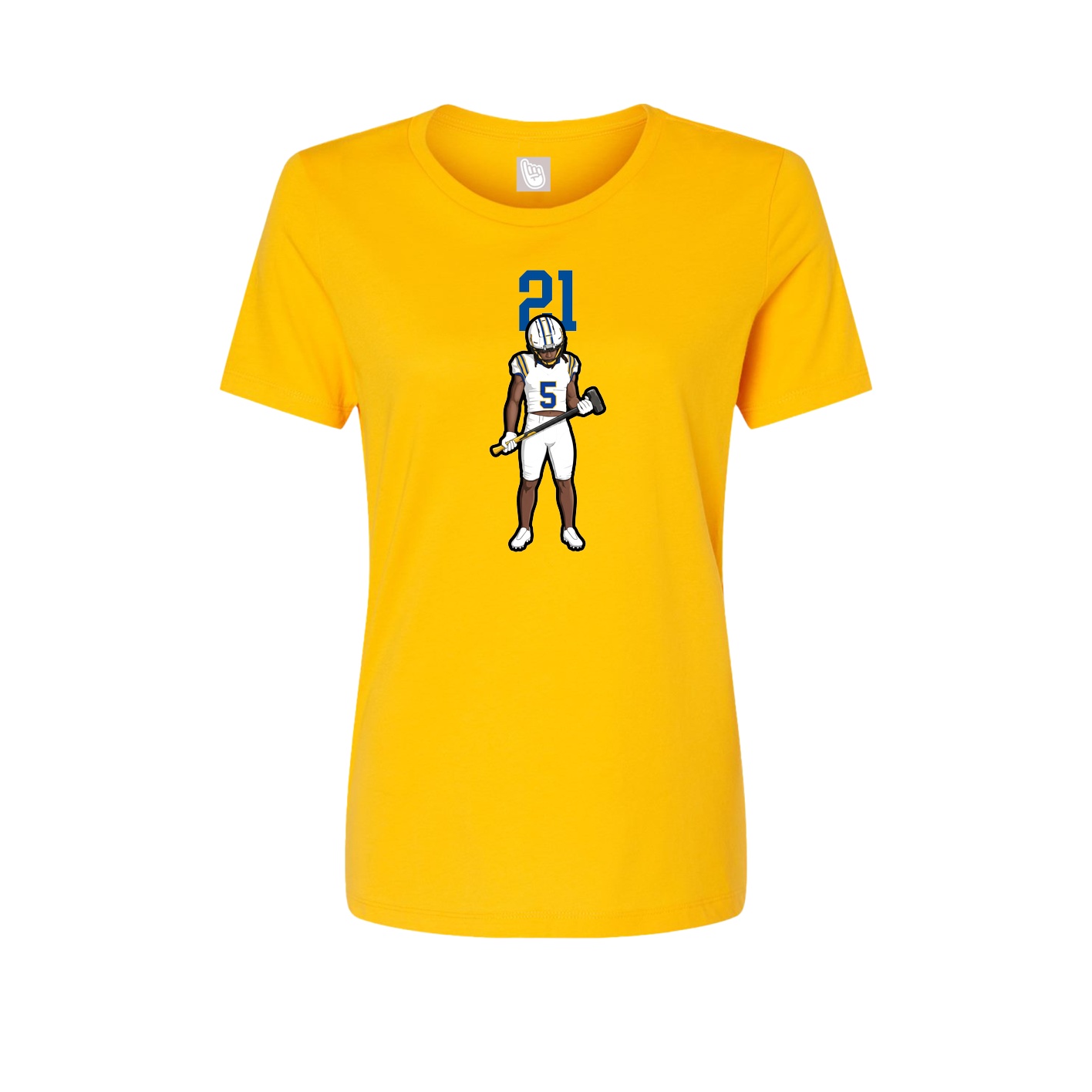 Womens Tee — Number Top in Gold