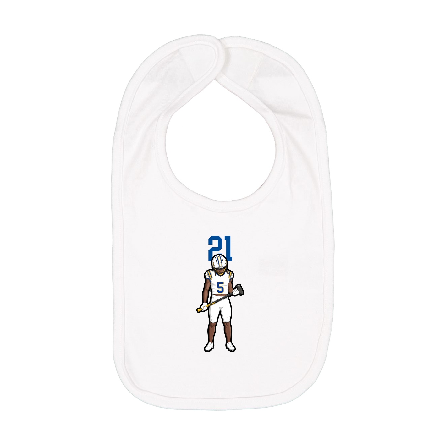 Infant Bib — Number Top in White