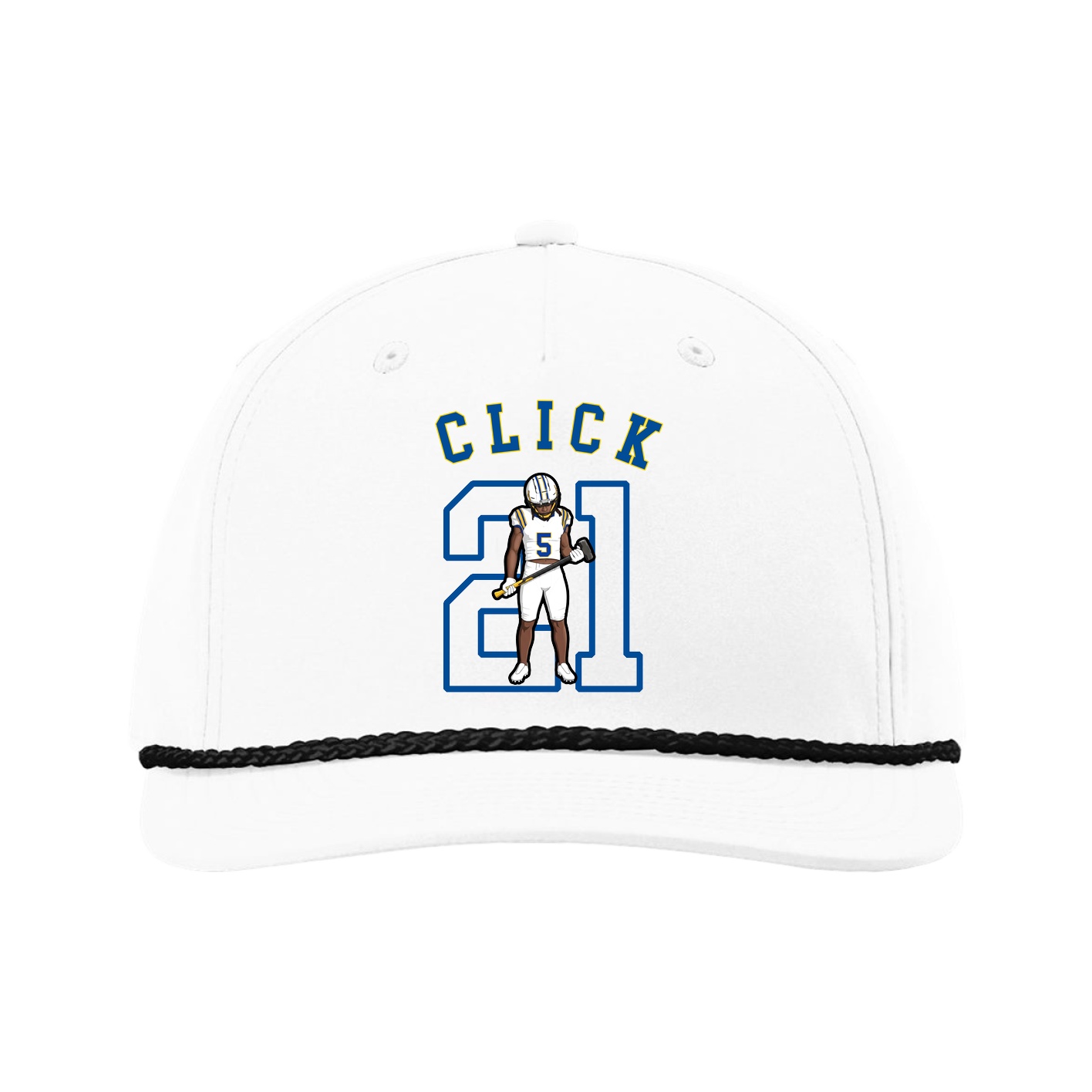 Five-Panel Classic Rope Cap — Shirsey Arch in White