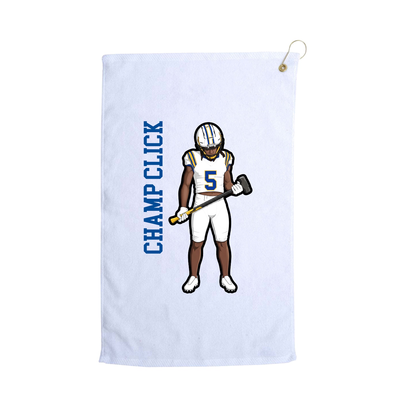 Golf Towel — Name Vertical in White