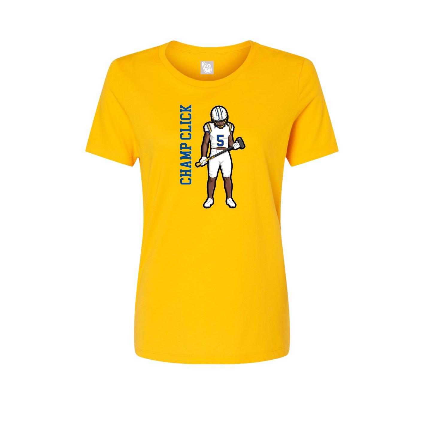 Womens Tee — Name Vertical in Gold