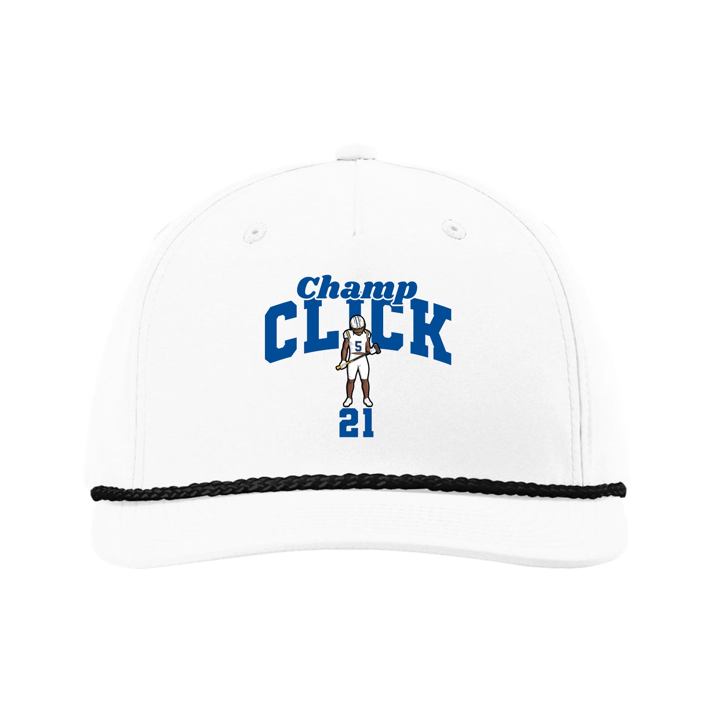 Five-Panel Classic Rope Cap — Signature Arch in White