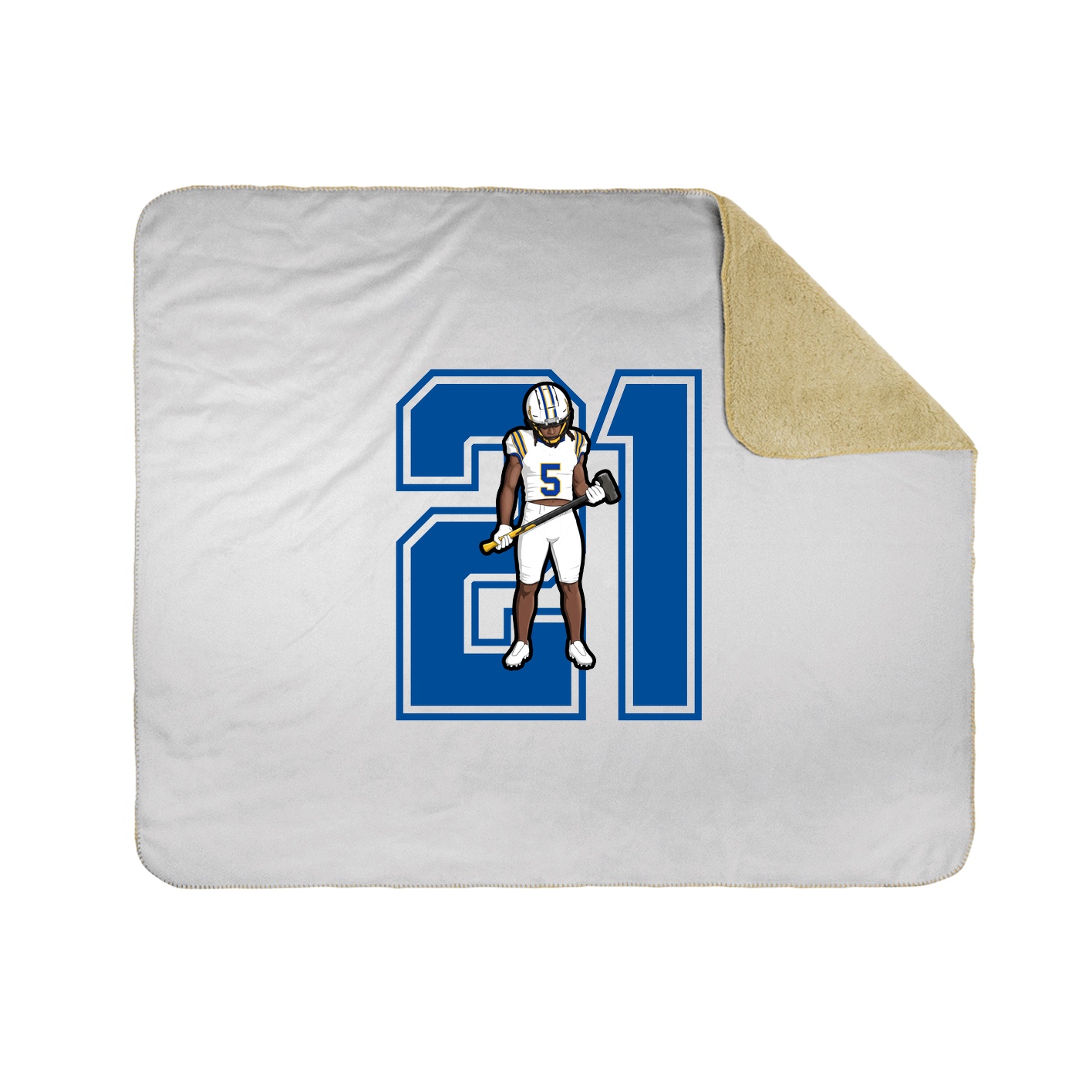 Throw Blanket — Number in White