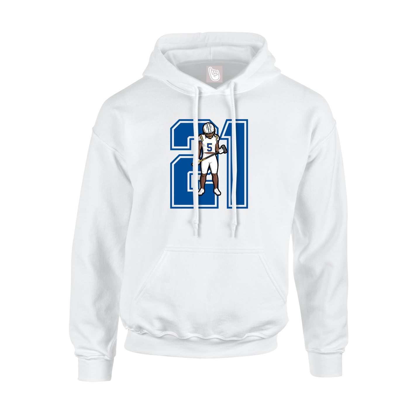 Hoodie — Number in White
