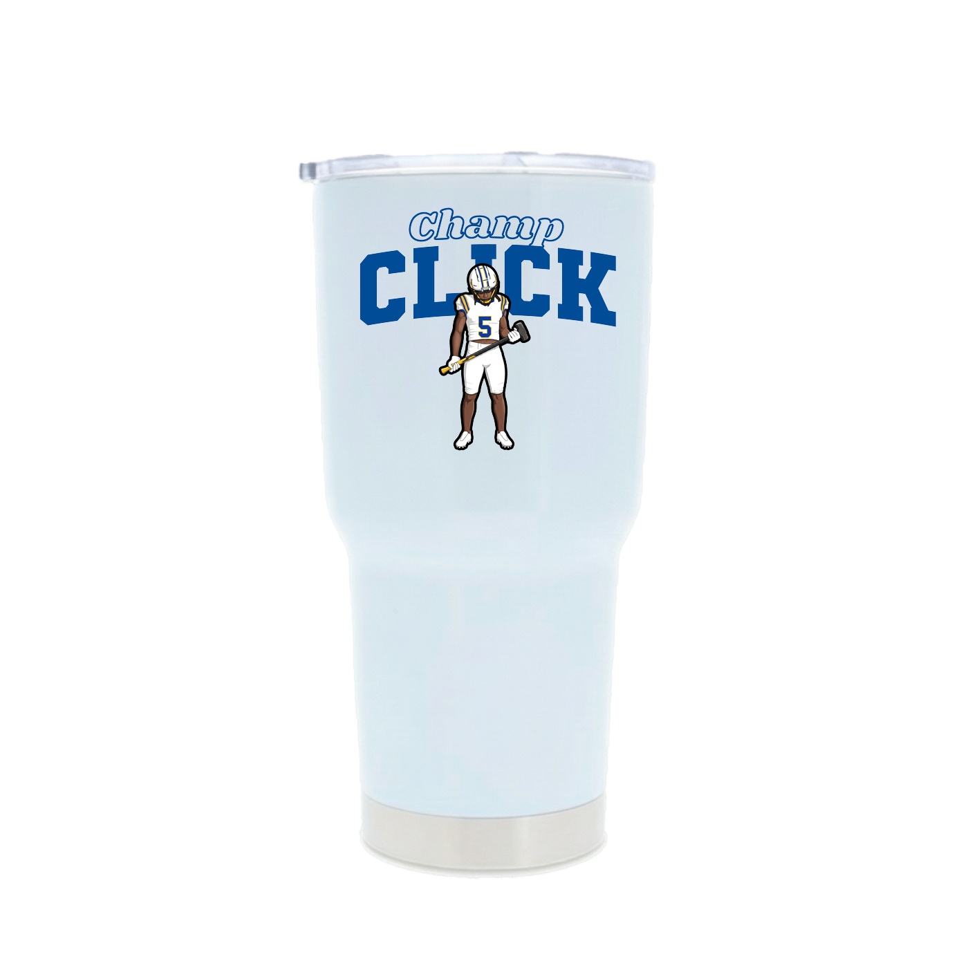 30oz Stainless Steel Tumbler — Name Arch in White