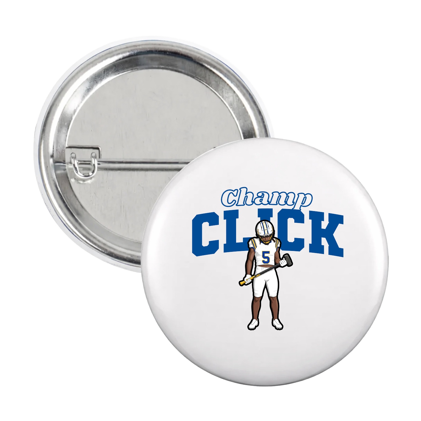 Game Day Button — Name Arch in White