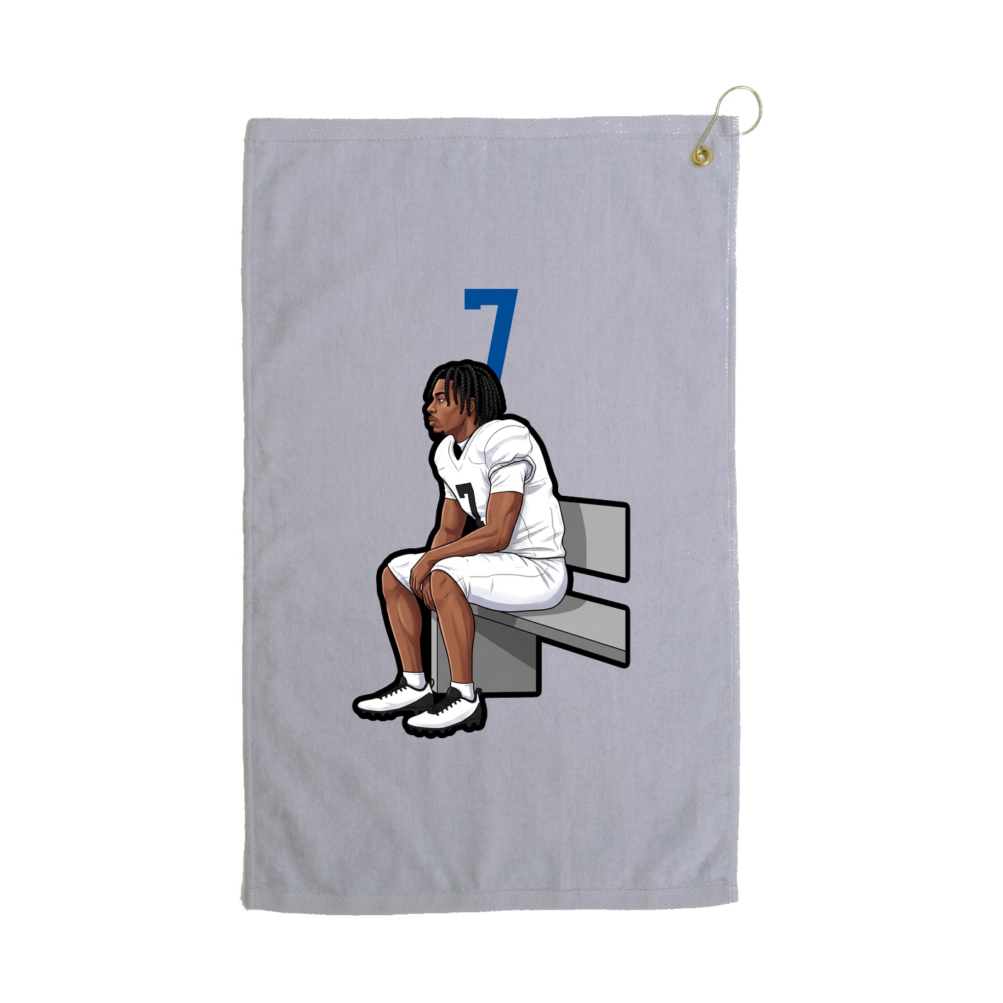 Golf Towel — Number Top in Grey