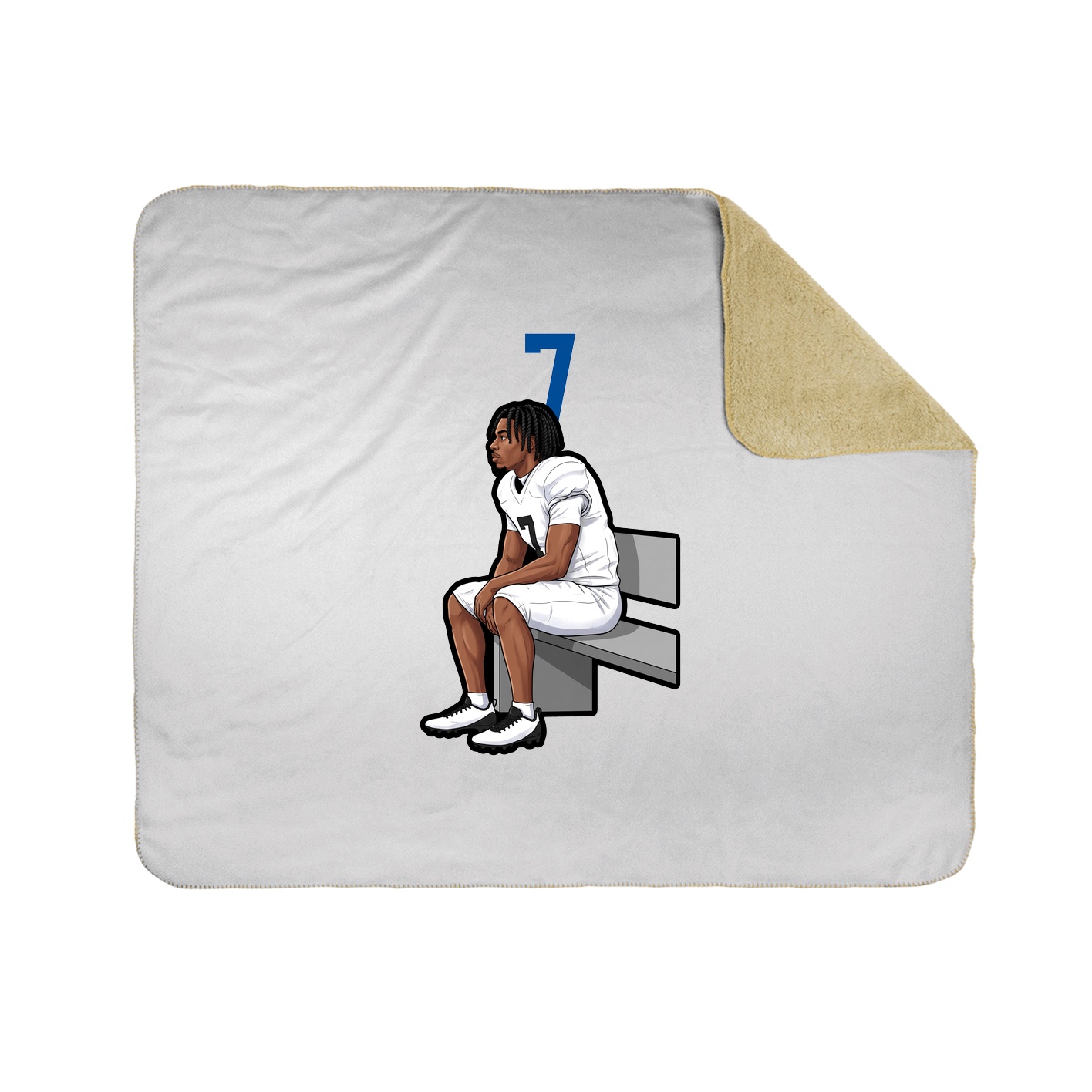 Throw Blanket — Number Top in White
