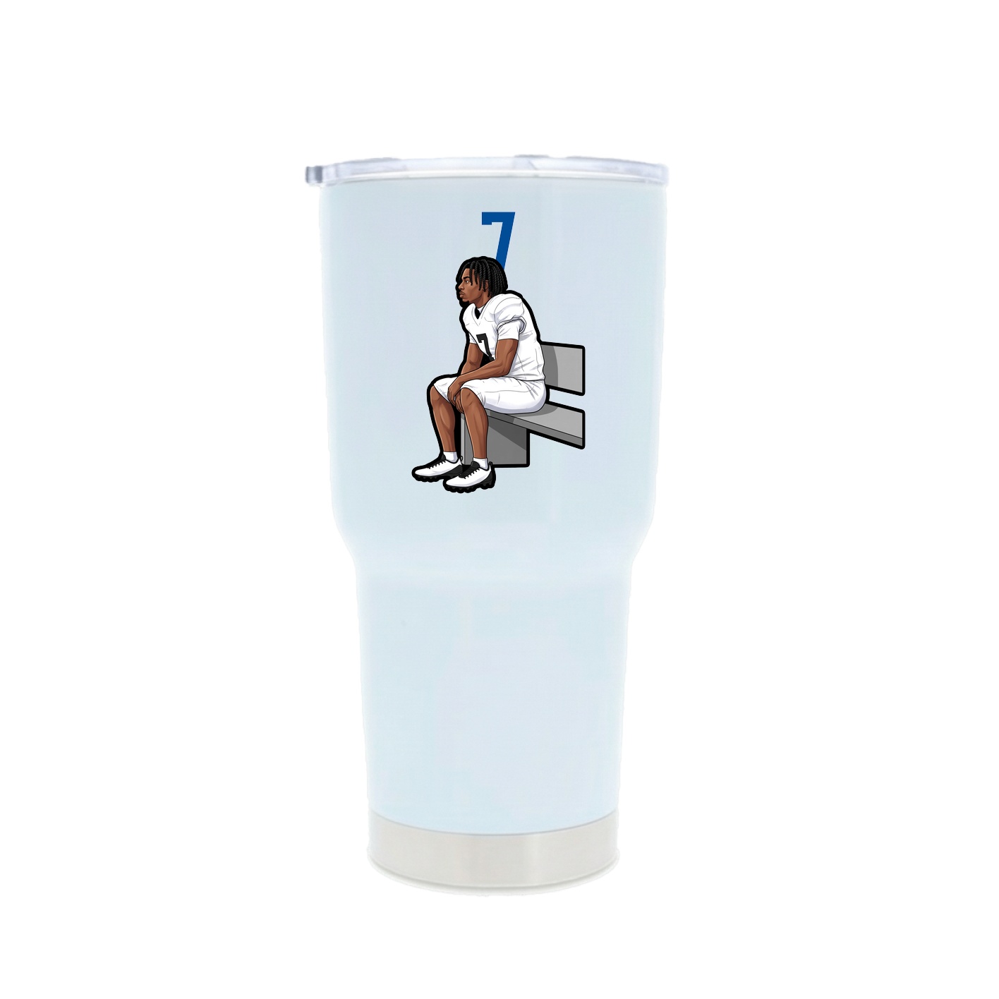 30oz Stainless Steel Tumbler — Number Top in White