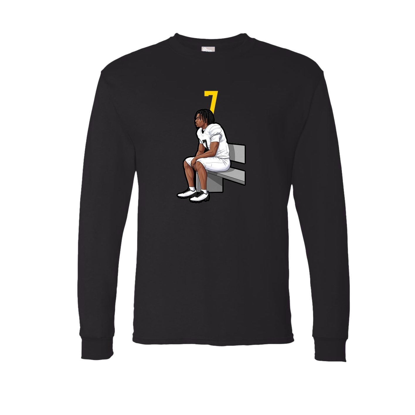 Long Sleeve Tee — Number Top in Black