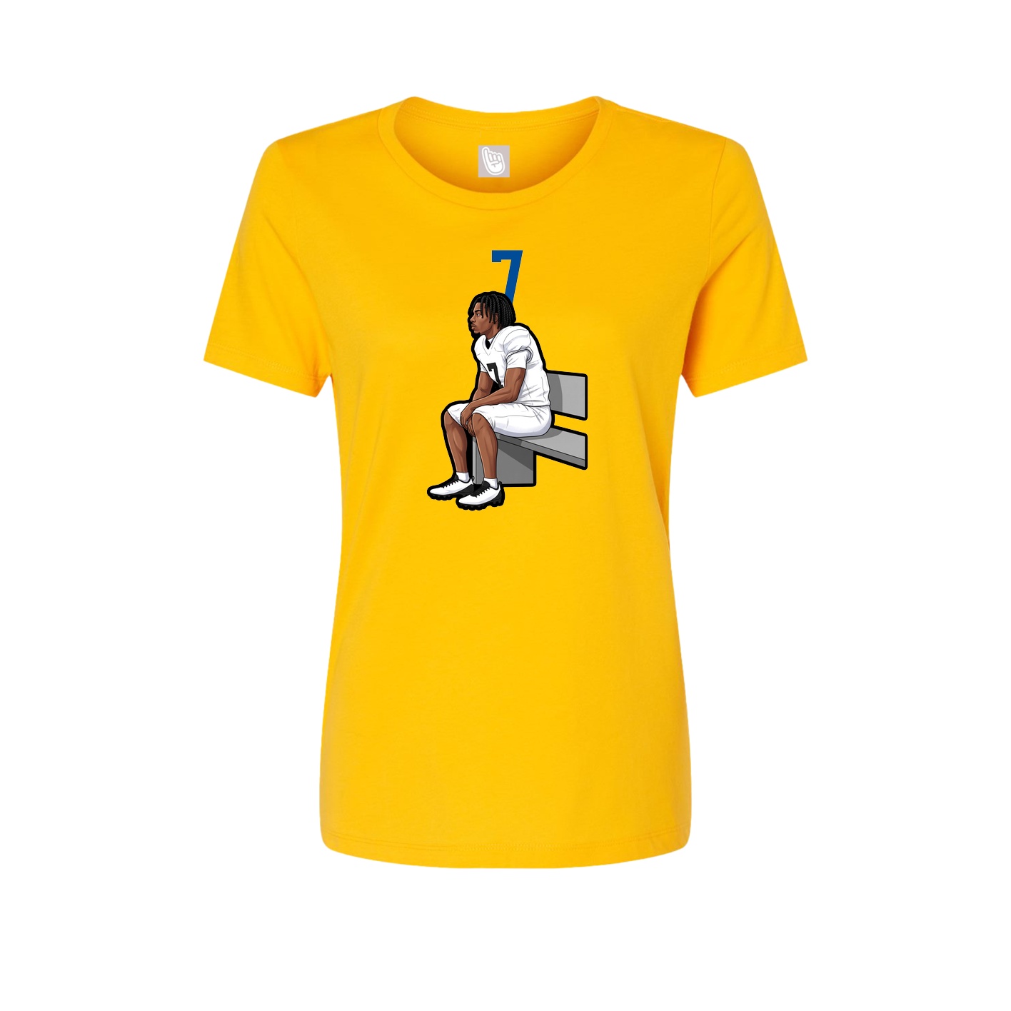 Fitted Women's Tee — Number Top in Gold