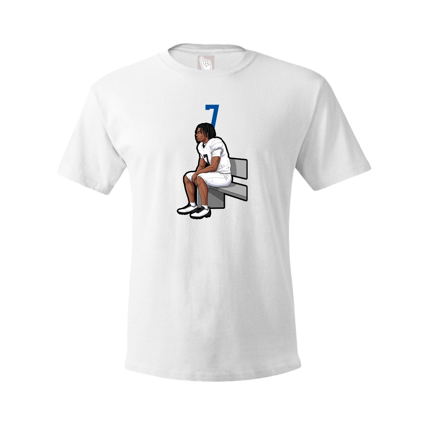 Youth Tee — Number Top in White