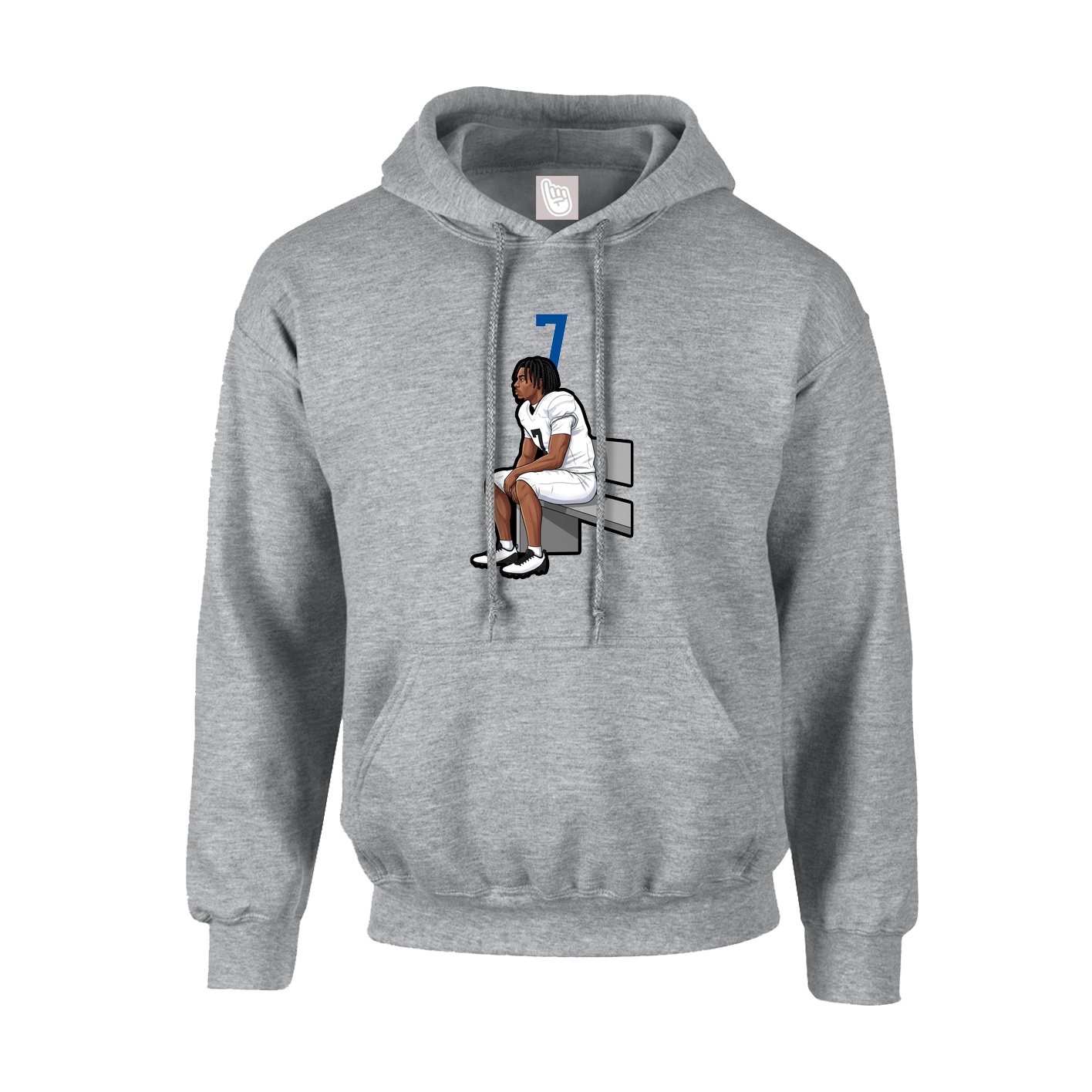 Youth Hoodie — Number Top in Grey