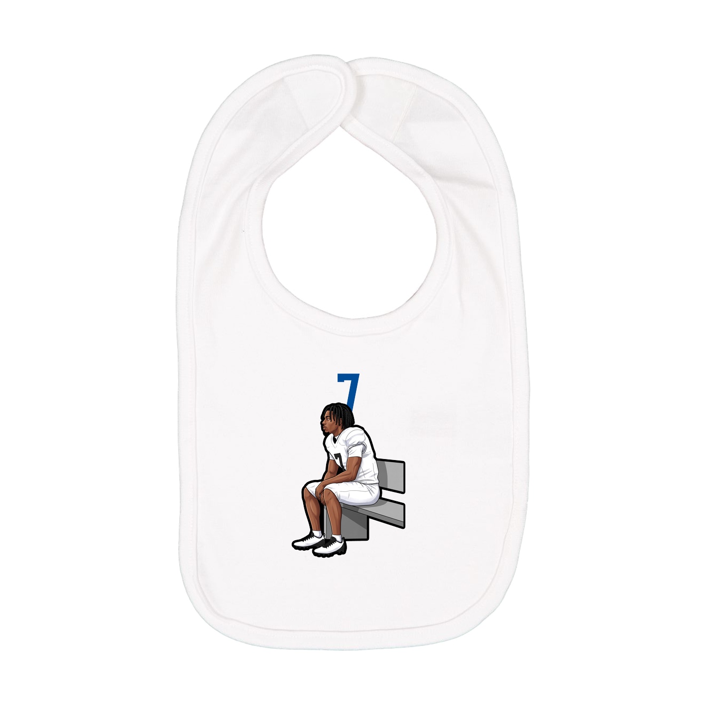 Infant Bib — Number Top in White