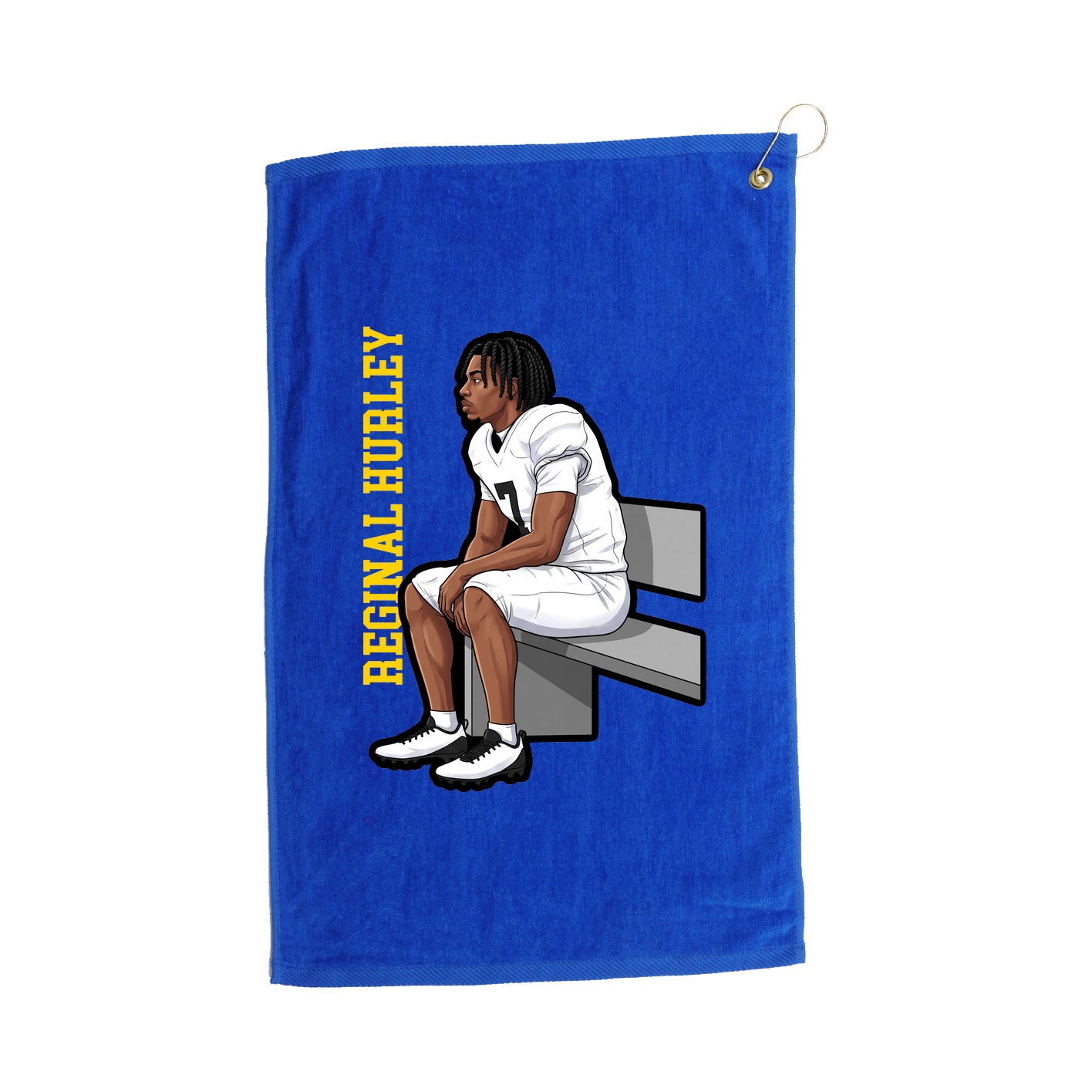 Golf Towel — Name Vertical in Royal