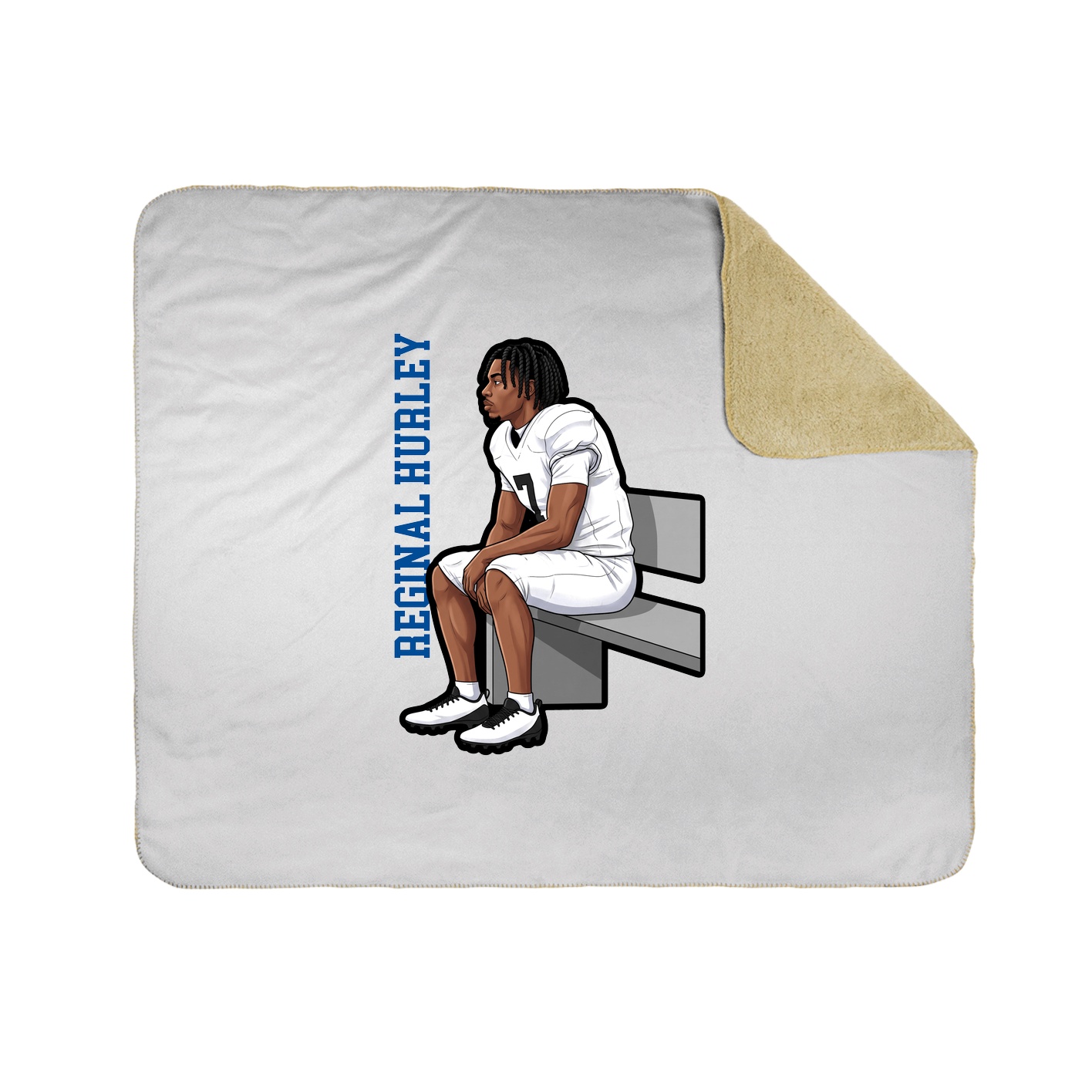 Throw Blanket — Name Vertical in White