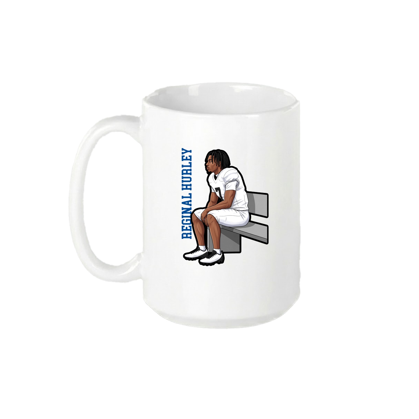 15oz Coffee Mug — Name Vertical in White