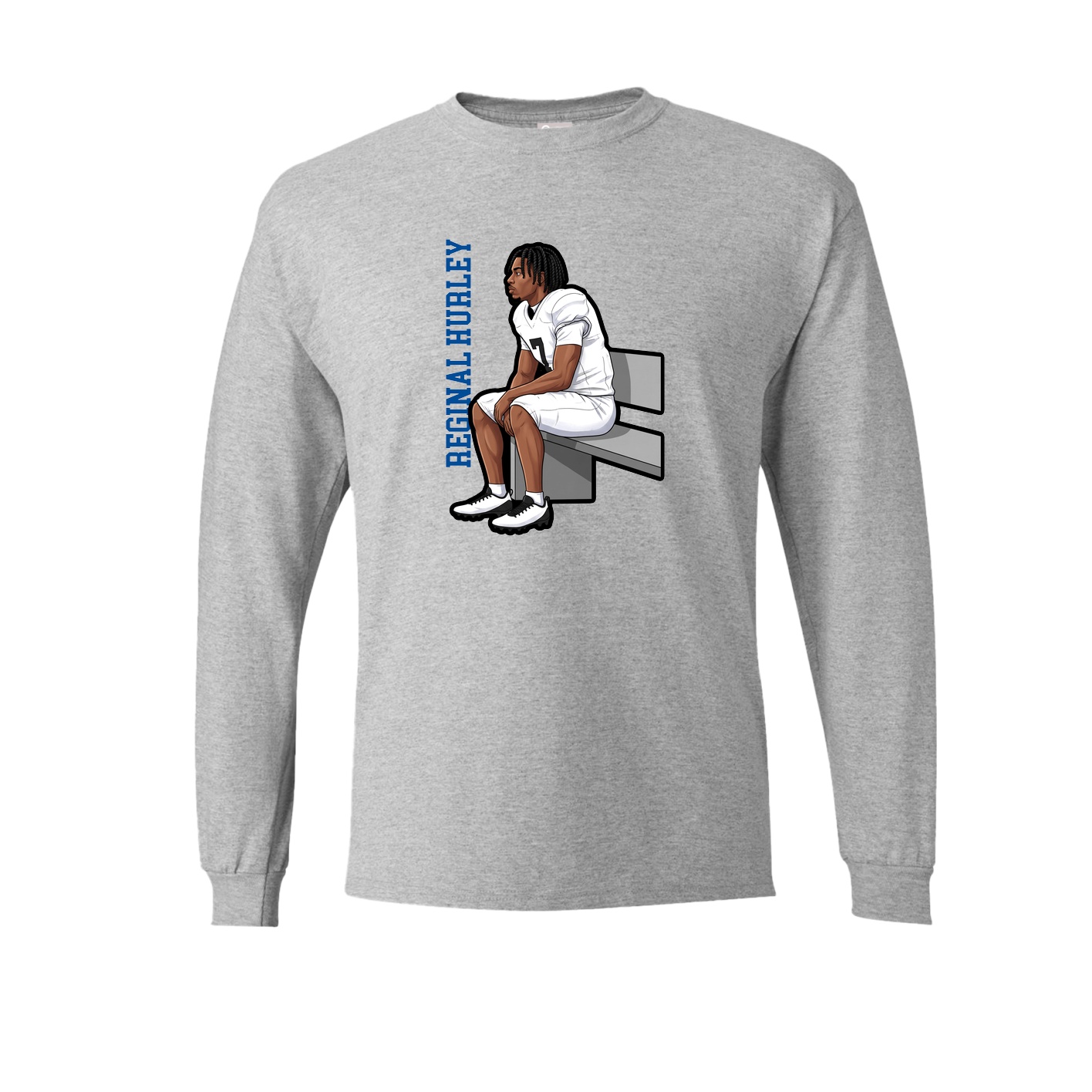 Long Sleeve Tee — Name Vertical in Grey