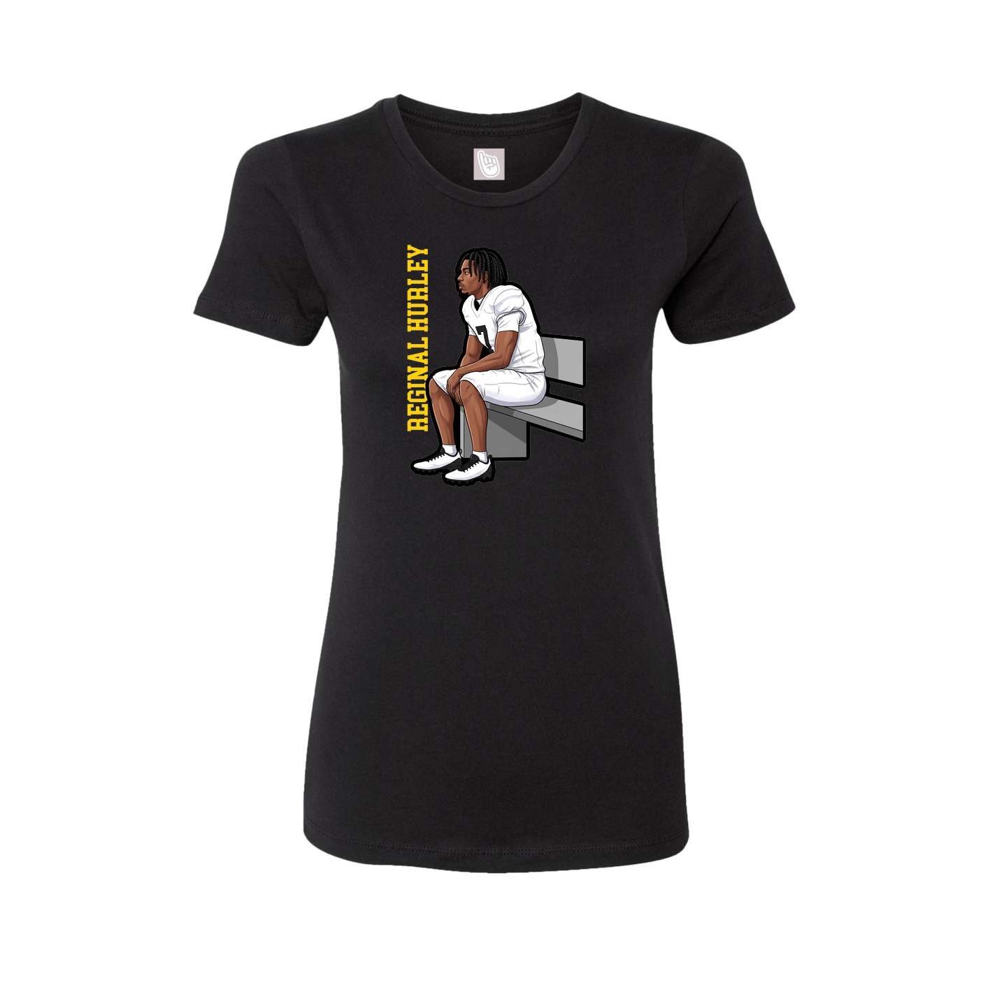 Fitted Women's Tee — Name Vertical in Black