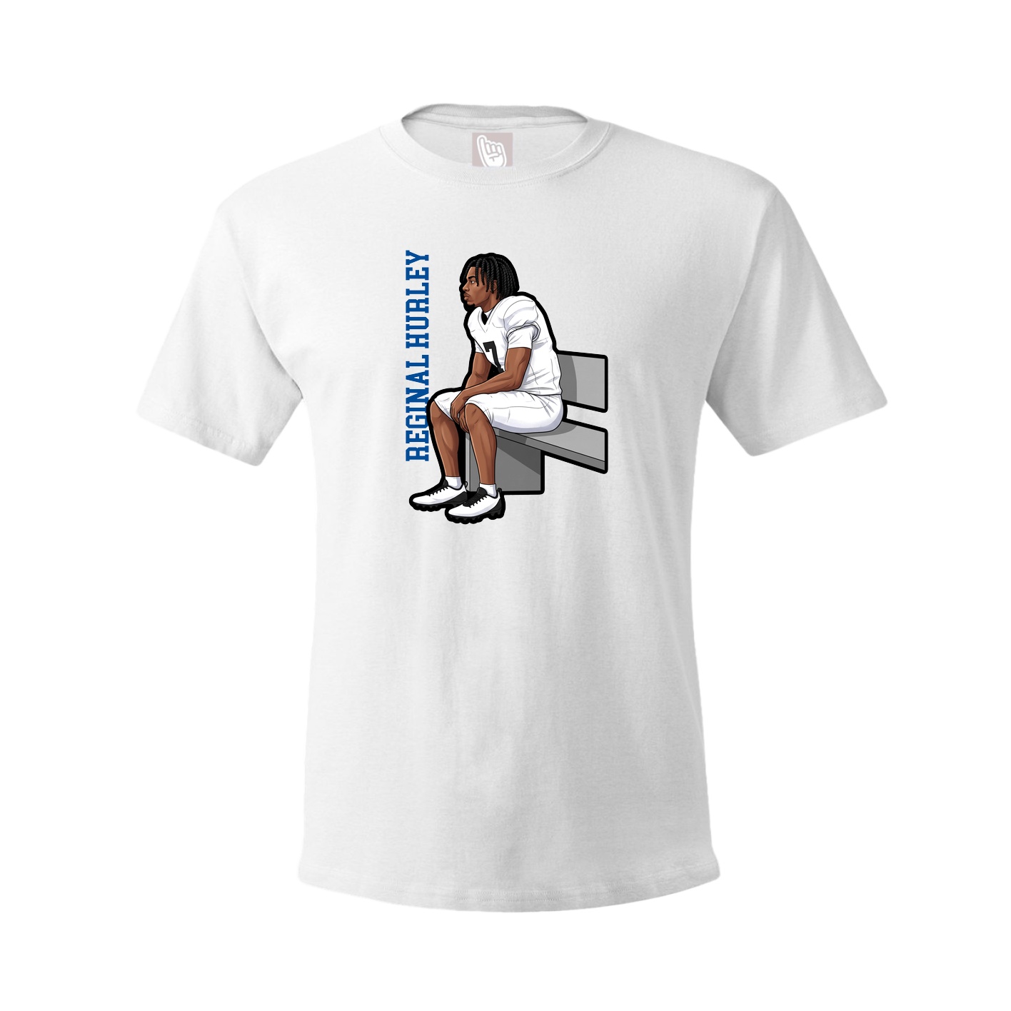Youth Tee — Name Vertical in White