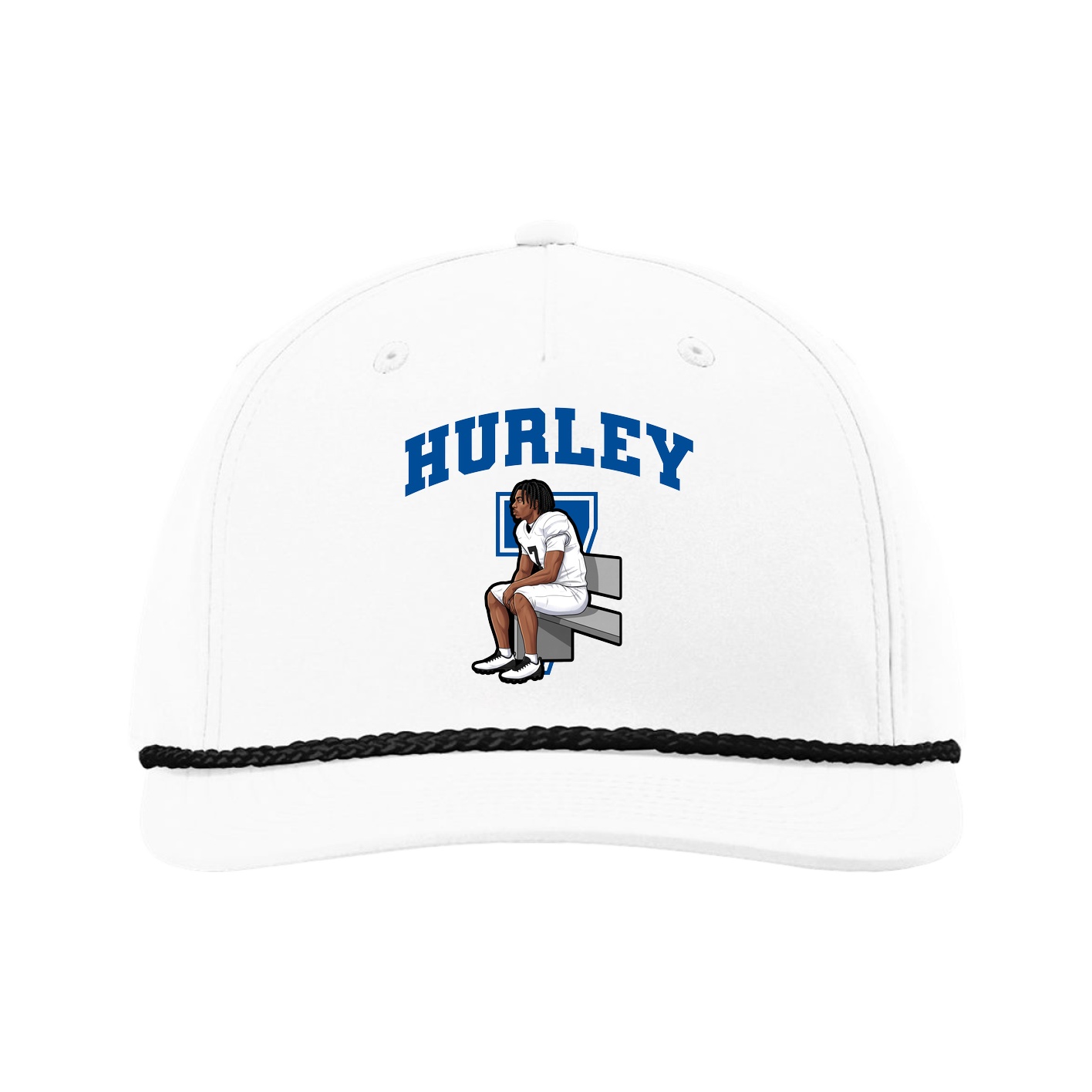 Five-Panel Classic Rope Cap — Number in White