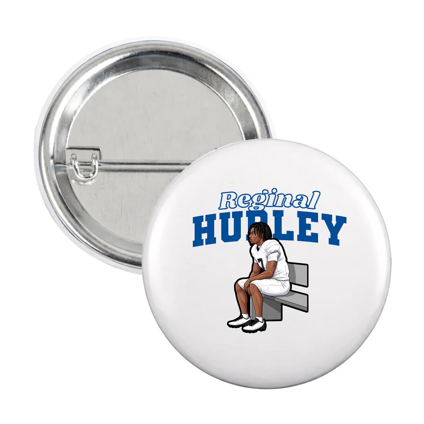 Game Day Button — Name Arch in White