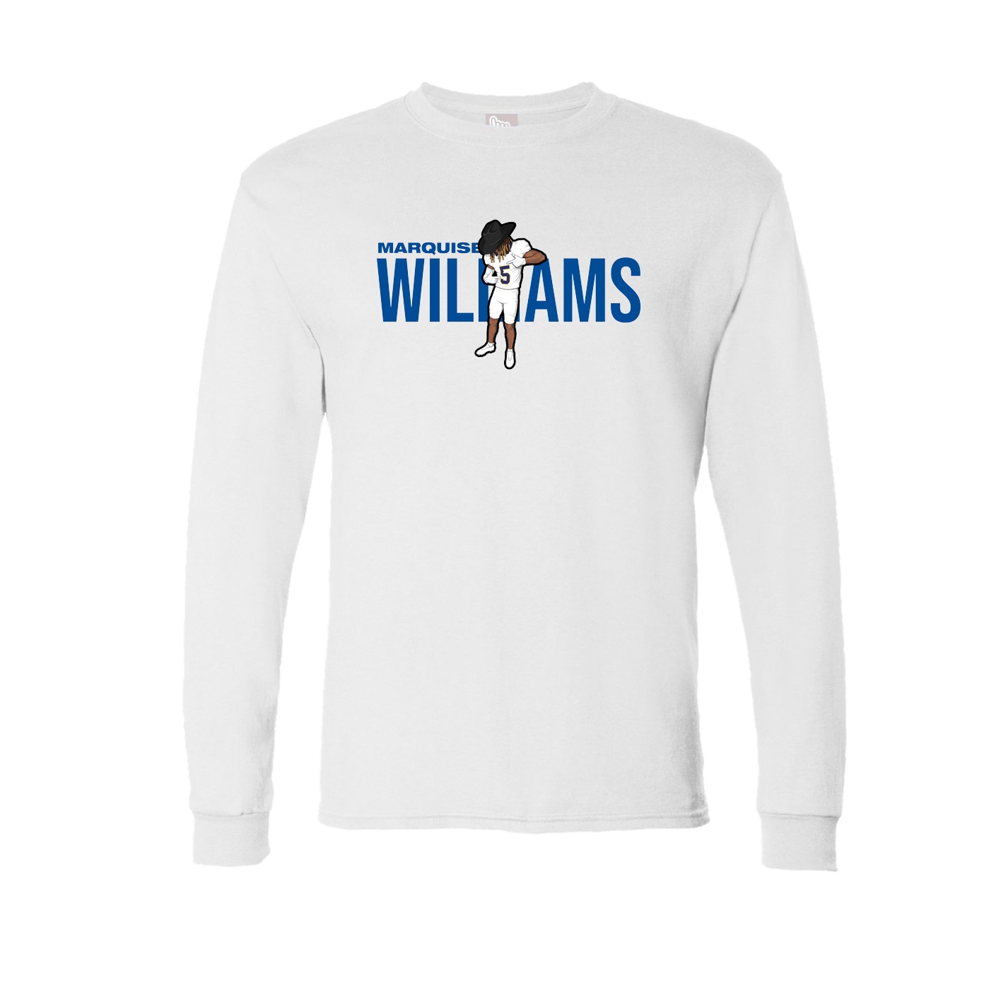 Long Sleeve Tee — Player Name in White