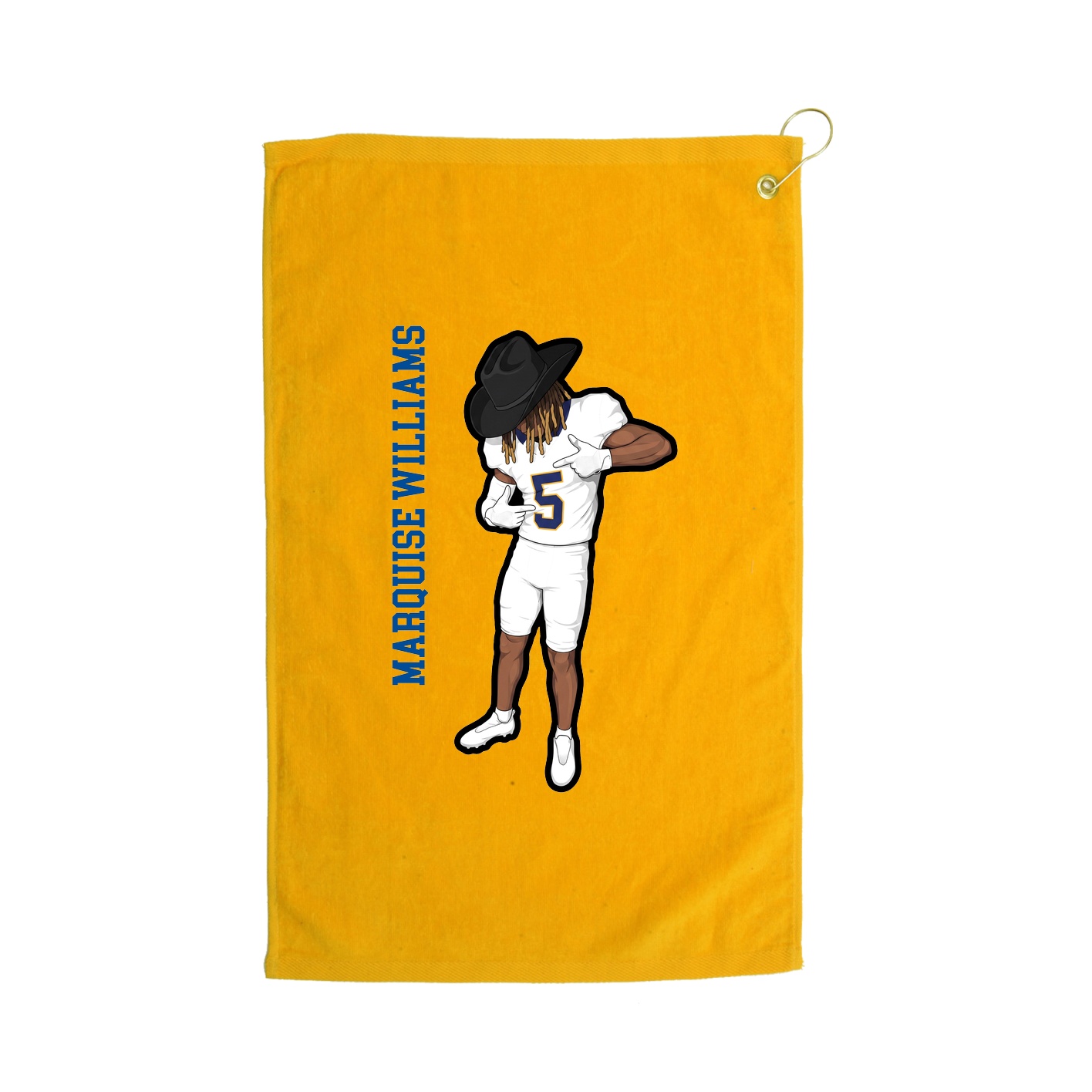 Golf Towel — Name Vertical in Gold