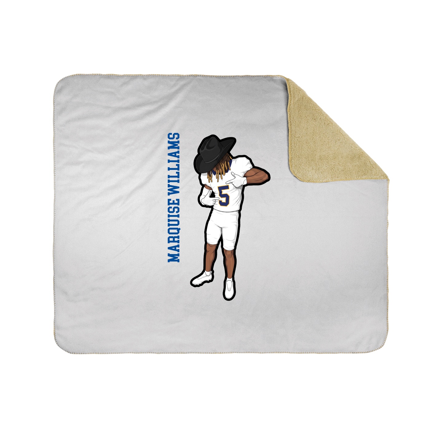 Throw Blanket — Name Vertical in White