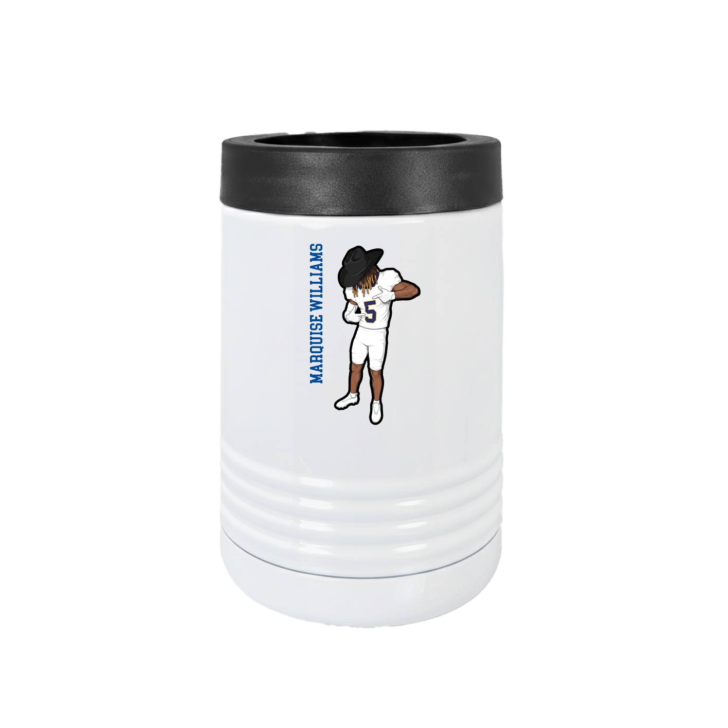 Beverage Holder — Name Vertical in White