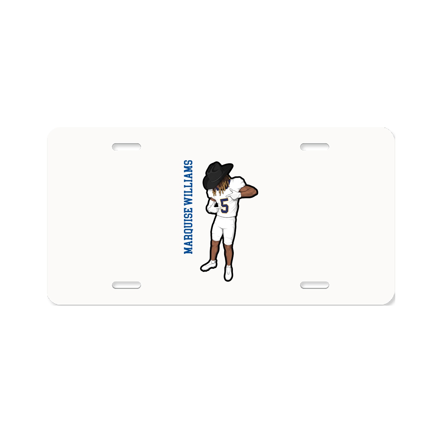 License Plate — Name Vertical in Classic