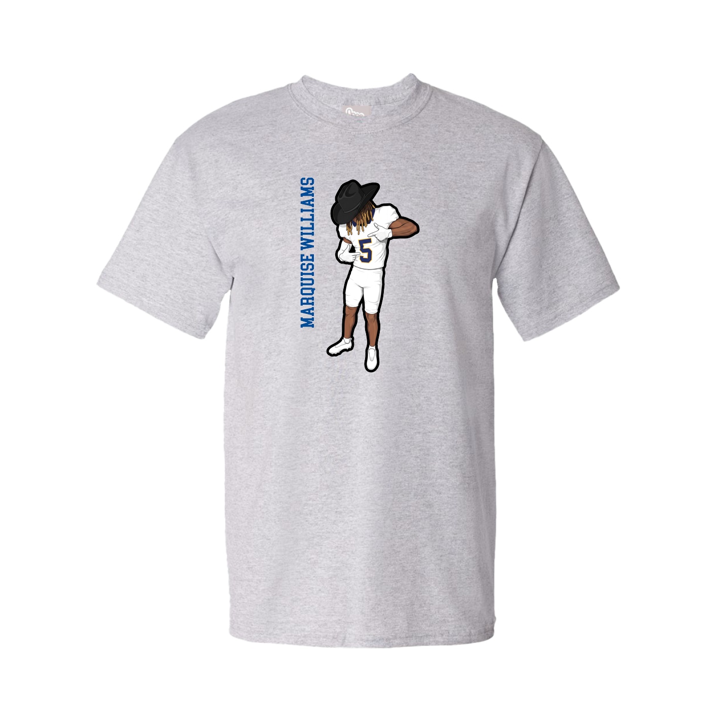 Tee — Name Vertical in Grey