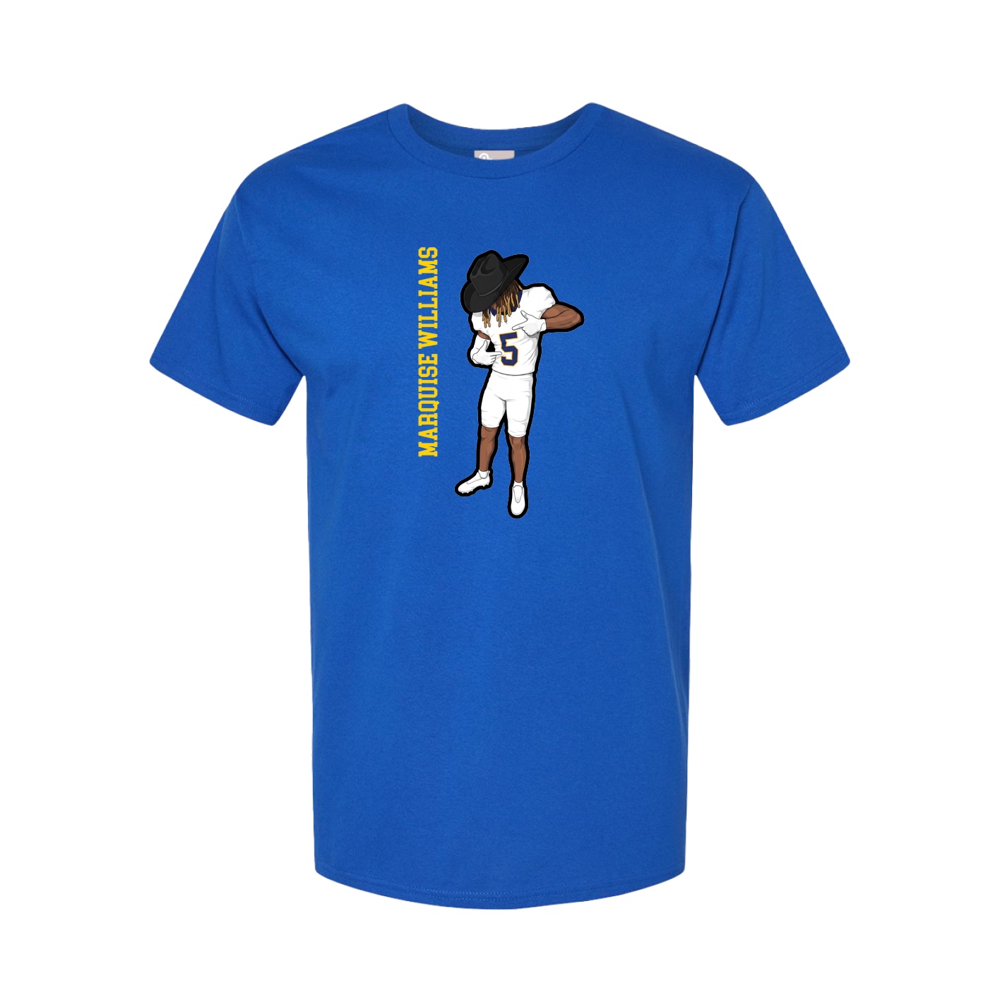 Youth Tee — Name Vertical in Royal